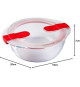 Boîte ronde avec couvercle - PYREX - 1451018 - 20 x 18 cm - 1,1 L - Cook & Heat - Base en verre borosilicate