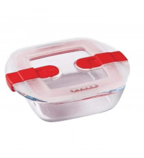 Boîte rectangulaire avec couvercle - PYREX - 1451022 - 25 x 22 cm - 2,2 L - Cook & Heat - Base en verre borosilicate