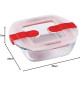 Boîte rectangulaire avec couvercle - PYREX - 1451022 - 25 x 22 cm - 2,2 L - Cook & Heat - Base en verre borosilicate