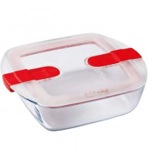 Boîte rectangulaire avec couvercle - PYREX - 1451021 - 20 x 17 cm - 1 L - Cook & Heat - Base en verre borosilicate