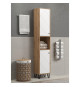 Armoire haute avec deux portes - TRENDTEAM - Série Touch - Blanc/Brun - 36 cm de long