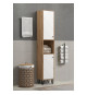 Armoire haute avec deux portes - TRENDTEAM - Série Touch - Blanc/Brun - 36 cm de long