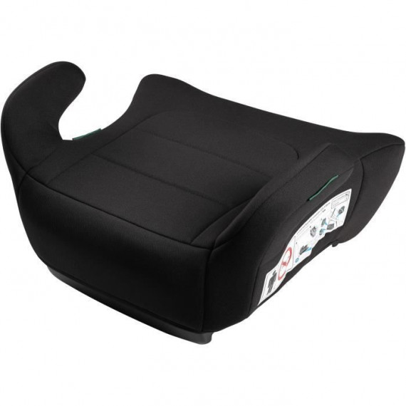Siege réhausseur auto - BBGO - Kissyrider - 6 a 12 ans - I-SIZE 125-150 cm - Ceinturé - Noir - Déhoussable et lavable