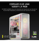 Boîtier PC ATX - CORSAIR - 5000T LX RGB - 3 Ventilateurs LX120 RGB - Éclairage Aurora RGB - Blanc