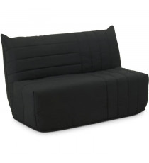 Banquette BZ - 2 places - Tissu Anthracite - 143 x 106 x 92 cm - Matelas BULTEX - BECCI