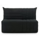Banquette BZ - 2 places - Tissu Anthracite - 143 x 106 x 92 cm - Matelas BULTEX - BECCI