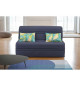 Banquette BZ - 2 places - Bleu Marine - Coussins Jungle - couchage 140 x 190 x 9 cm - Joe