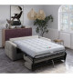Canapé convertible express - 3 places - EUREKA - Tissu como 22 ASH - 200 x 102 x 95 cm