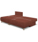 Canapé d'angle gauche convertible - 3 places - MIKA - Tissu velours côtelé rouille - Coffre de rangement - 192 x 84 x 93 cm
