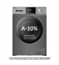 Lave-linge hublot - CONTINENTAL EDISON - CELL8140IS1 - 8kg - Moteur induction - 60 cm - 1400 trs/min - Silver