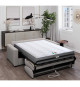 Canapé convertible express - 3 places - BL018 - Tissu como 20 ASH - 190 x 100 x 87 cm