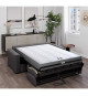 Canapé convertible express - 3 places - BL018 - Tissu como 22 Graphite - 190 x 100 x 87 cm