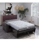Canapé convertible express - 3 places - EUREKA - Tissu como 22 Graphite - 200 x 102 x 95 cm