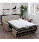 Canapé convertible express - 3 places - BL018 - Tissu como 5 Antelope - 190 x 100 x 87 cm