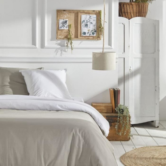 Housse de couette - TODAY - CHARME - Coton 57 fils - Dunes x Craie Berenice - 140 x 200 cm