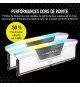 Corsair Vengeance RGB DDR5 32 Go (2 x 16 Go) 6000 MHz CL36 - Blanc - Kit Dual Channel 2 barrettes de RAM RGB DDR5 PC5-48000 -