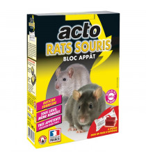Appât pour rats et souris - ACTO - 12 blocs de 20 g - Tres attractif - Dératisation efficace - Poids total 240 g