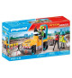 PLAYMOBIL 71751 Ouvriers avec rouleau compresseur et signalisation, Action Heroes, La construction, 43 pieces, Des 4 ans