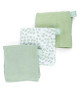 Lot de 3 langes - DOOMOO - Gaze de coton biologique - Certifié oeko-Tex - Vert