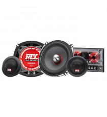 MTX TX650S Haut-parleurs voiture Kit 13cm 2 voies 80W RMS 4O Châssis alu Tweeters néodyme dôme soie Membrane pulpe célulose