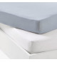 Lot 2 drap housse - P'TIT DODO - Jersey - 70 x 140 cm - Blanc / Light blue