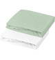 Lot 2 drap housse - P'TIT DODO - Jersey - 70 x 140 cm - Blanc / Vert gris