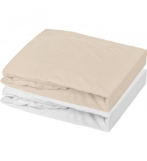 Lot 2 drap housse - P'TIT DODO - Jersey - 60 x 120 cm - Blanc / Nude
