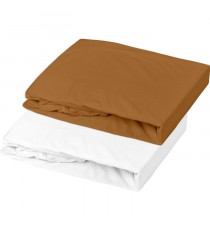 Lot 1 alese + 1 drap housse - P'TIT DODO - 70 x 140 cm - Blanc / Caramel