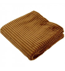 Couverture boudoir - DOMIVA - Caramel - 75 x 100 cm - Velours côtelé, douce et chaude