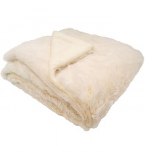 Couverture doublée - DOMIVA - Ultra douce et chaude - 75 x 100 cm - Creme