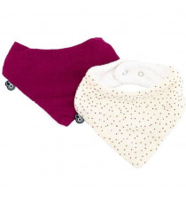 Lot x2 bavoirs bandana - DOMIVA - TU - Mousseline - Grenadine pois