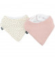 Lot x2 bavoirs bandana - DOMIVA - TU - Mousseline - Vieux rose pois