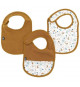 Lot x3 bavoirs - DOMIVA - 0-6 mois - Gaze de coton - Caramel imprimé au fil de l'eau