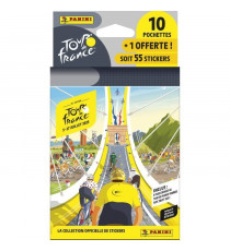 Blister - PANINI - TOUR DE FRANCE 2025 - 10 pochettes + 1 offerte - 55 stickers