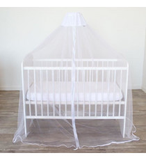Lot ciel de lit + fleche de lit sur socle - DOMIVA - Moustiquaire pour lit blanc, maille ultra fine
