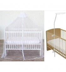 Lot ciel de lit + fleche de lit a fixer - DOMIVA - Moustiquaire pour lit blanc, maille ultra fine