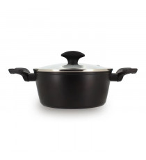Faitout - MENASTYL - 6020646 - En alumimium forgé - 20 cm - Noir - Tous feux dont induction