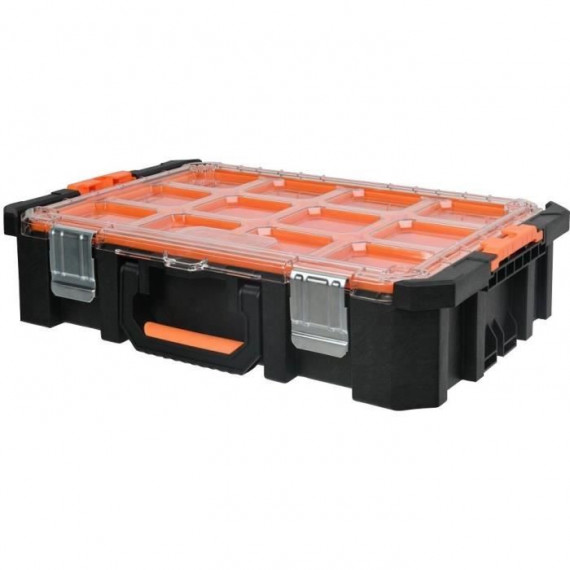 Mallette organiseur - TOOD - 12 godets amovibles - Couvercle transparent - 53x37x13 cm