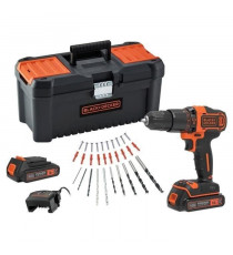 Perceuse-visseuse Black + Decker BDCHD18C2TA-QW a percussion 18V (2 batteries)