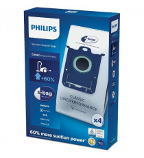 PHILIPS - Lot de 4 sacs aspirateur S-bag Classique Longue Performance - FC8021